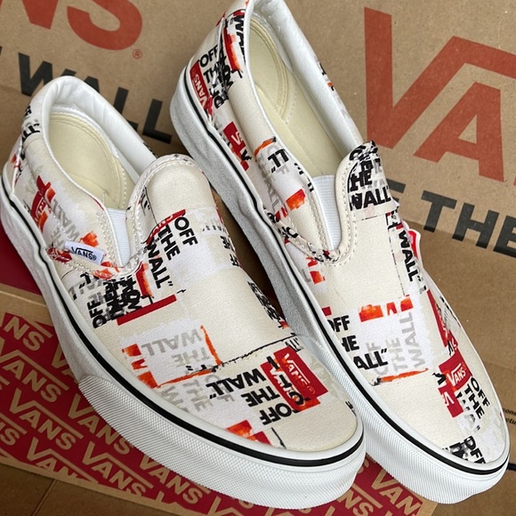 Vans Men’s Classic Slip On Packing Tape Blackdbl/Classic True White sneakers - Picture 7 of 16